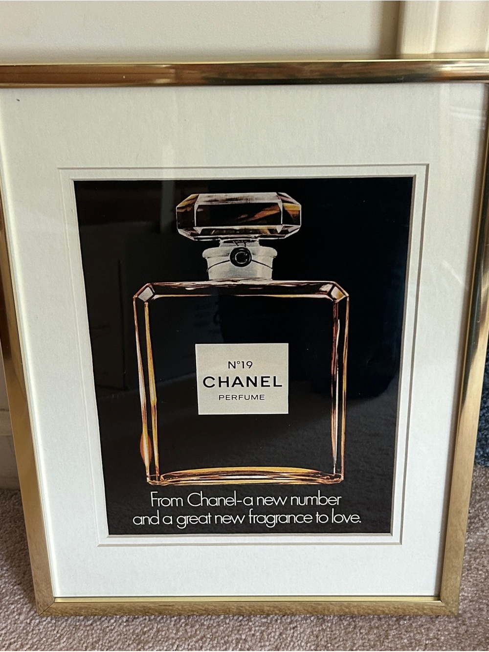 Chanel No 19 Framed Perfume Advertisement From 1970